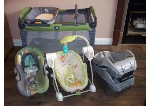 Graco Pack n Play, Car Seat, Fisher Price Swing